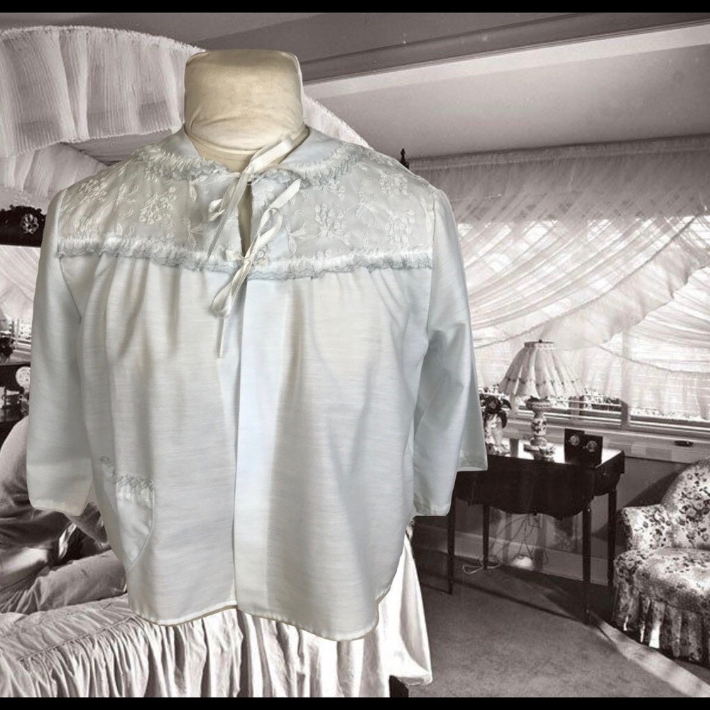 Vintage Babydoll Top Pale Blue Pajama Top